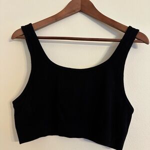 Black Ribbed Women's Top